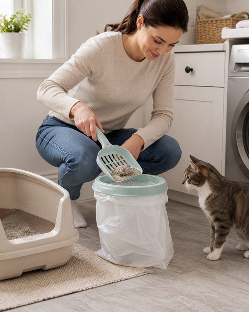 Cat Litter Scoop Bag Holder Set