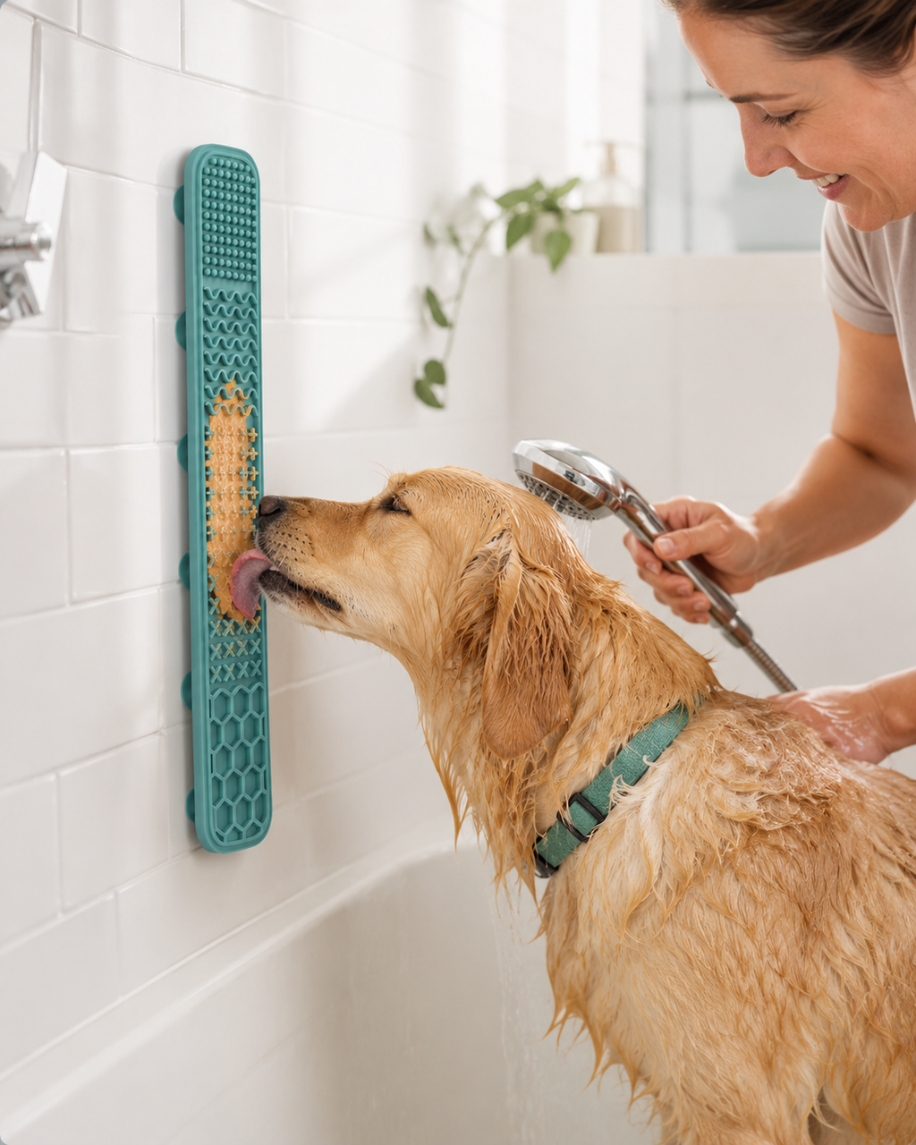 Wall-Mounted Dog Lick Mat & Grooming Board