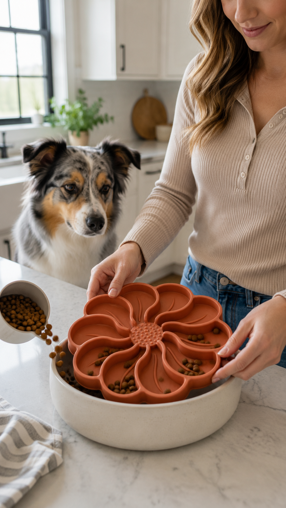 Flower Slow Feeder Dog Bowl Insert