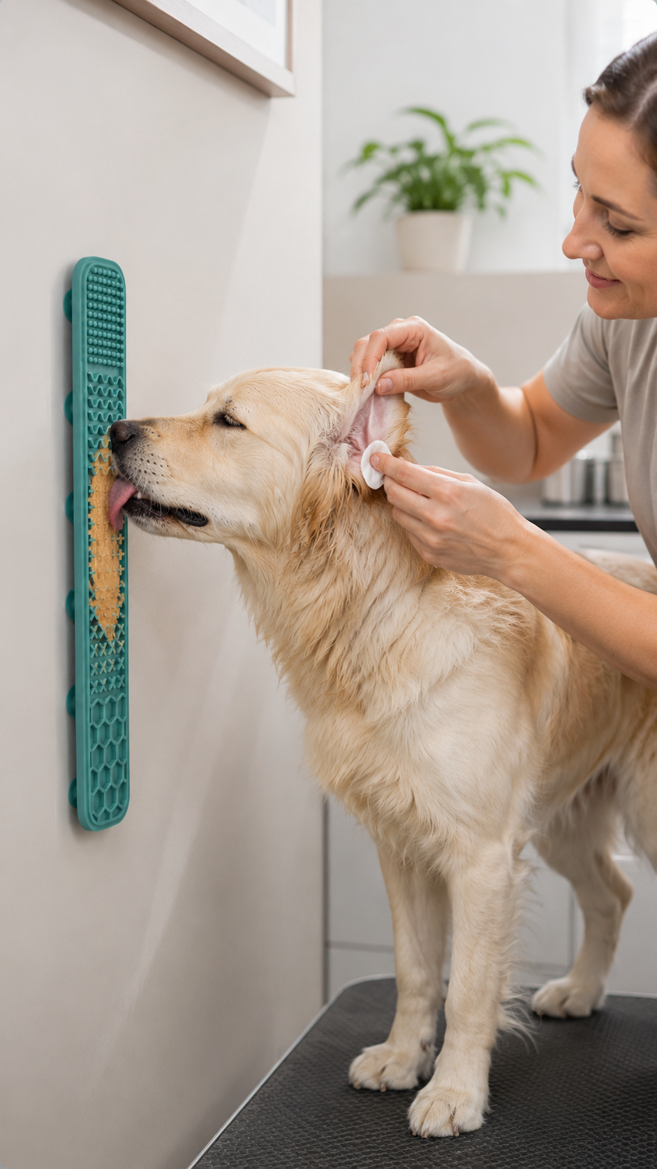 Wall-Mounted Dog Lick Mat & Grooming Board