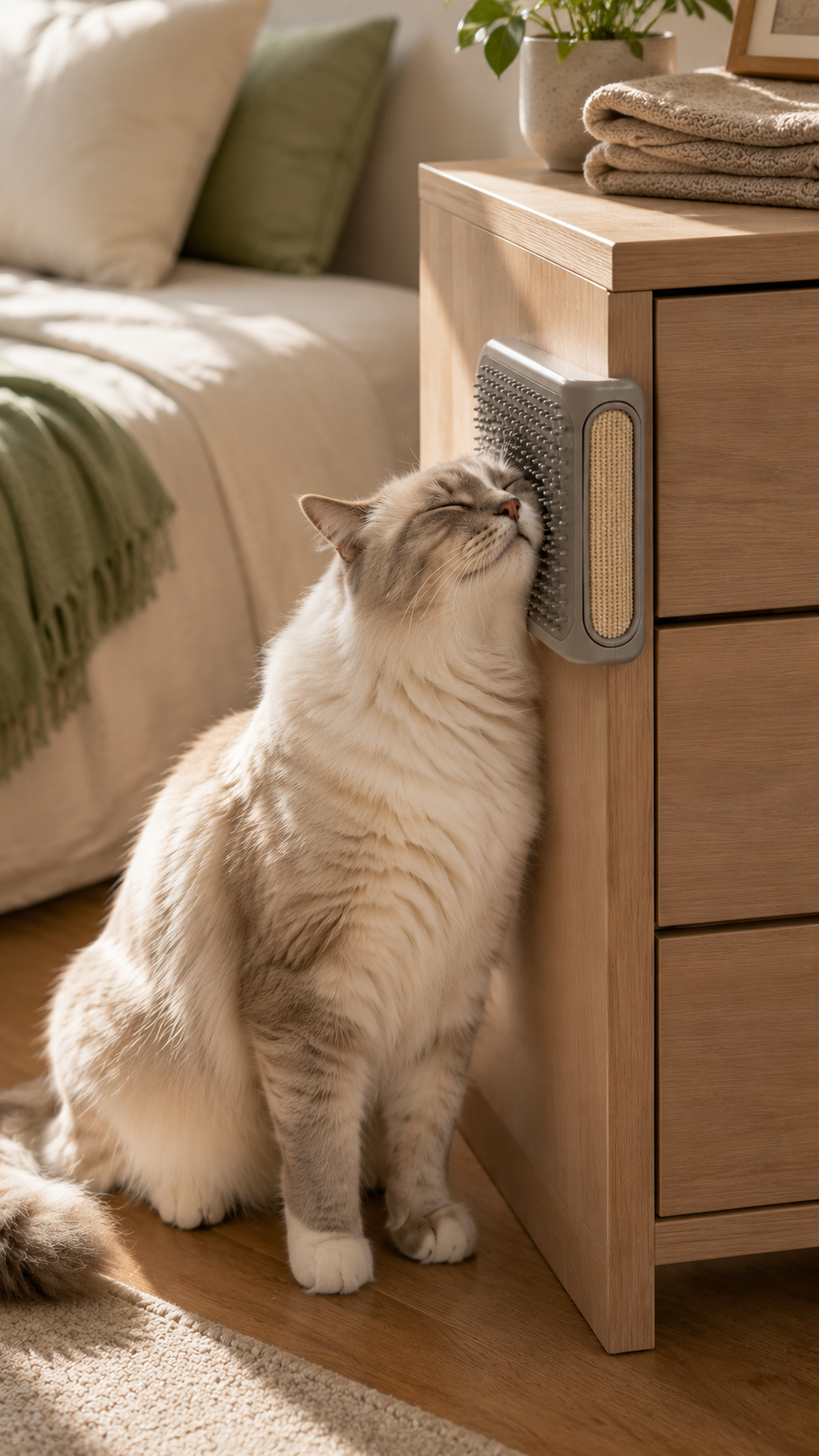 Wall-Mounted Cat Self-Grooming Brush