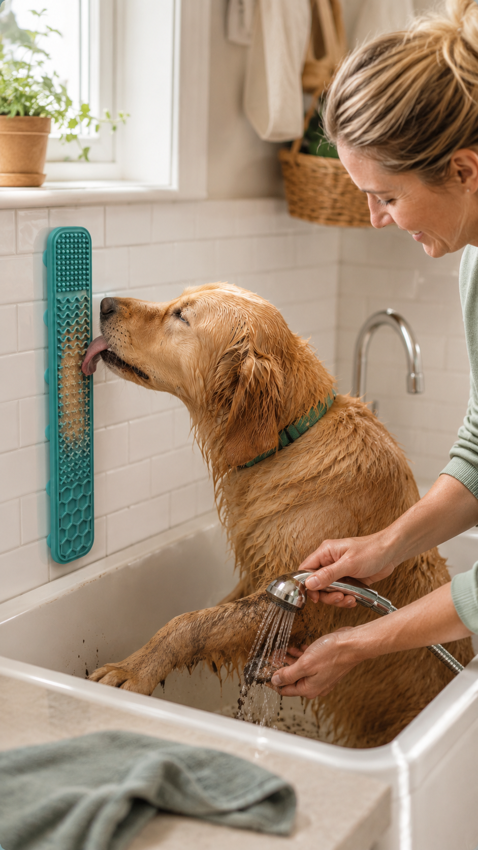 Wall-Mounted Dog Lick Mat & Grooming Board
