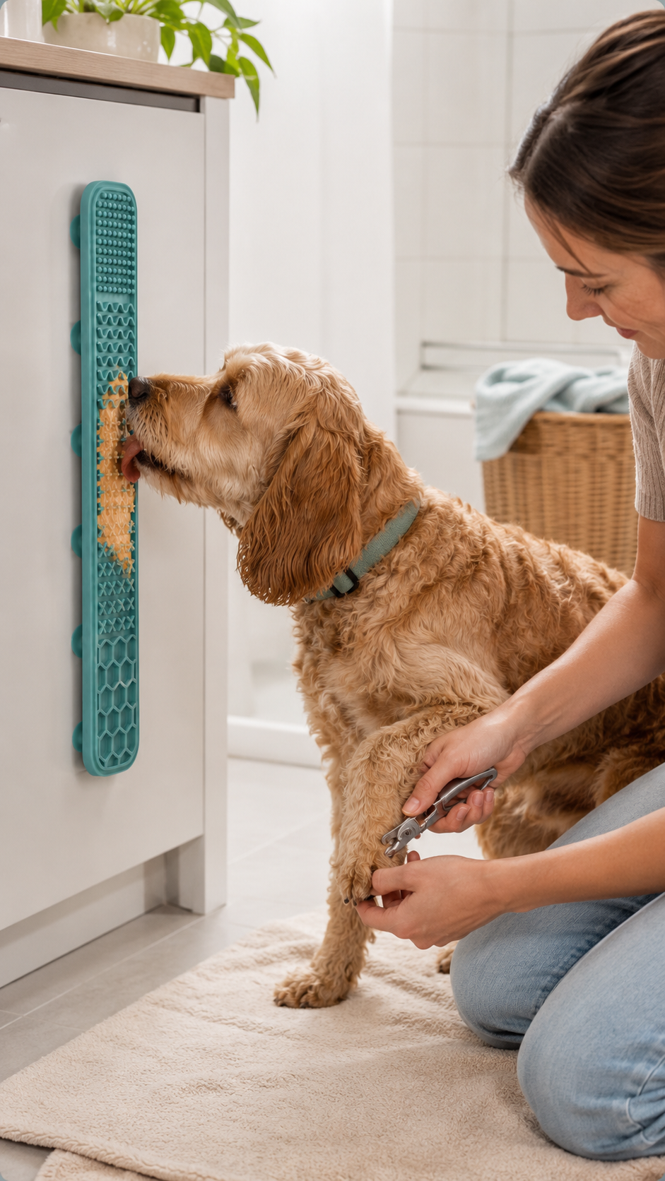 Wall-Mounted Dog Lick Mat & Grooming Board