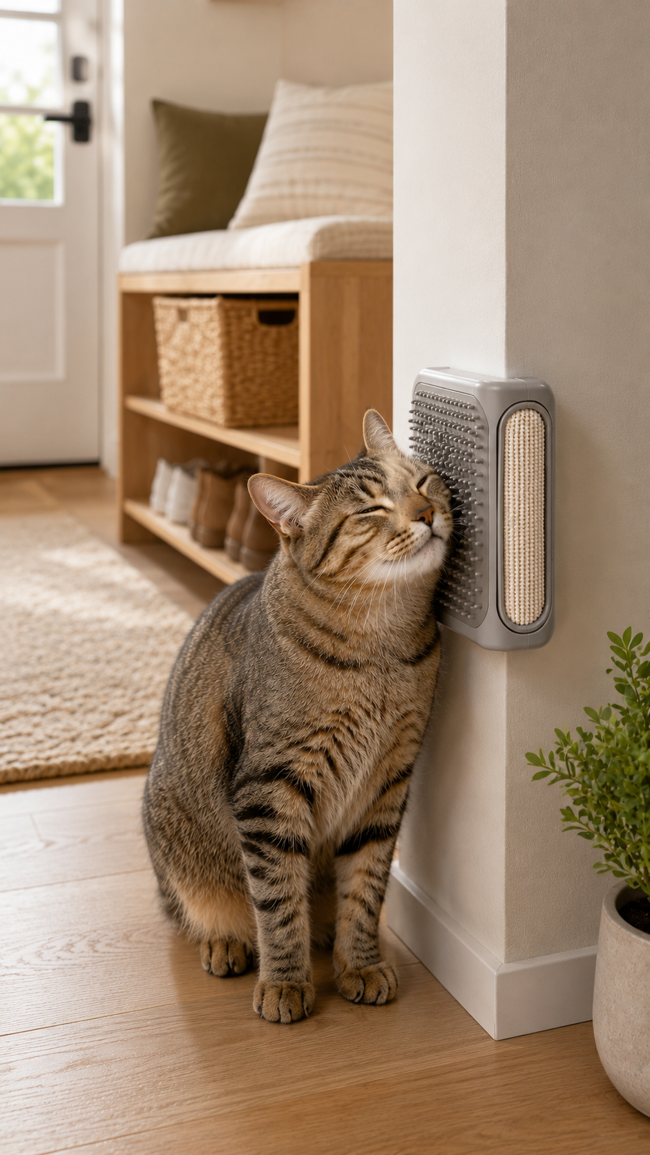 Wall-Mounted Cat Self-Grooming Brush